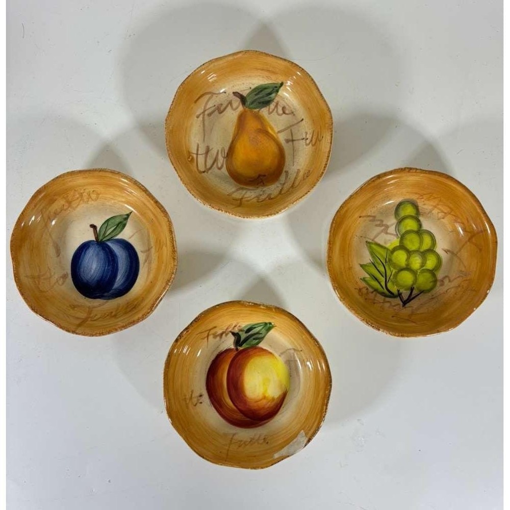 El Camino Linen & Things Hand painted set of 4 Dipping Dish‎